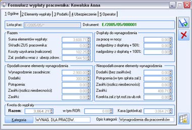 Formularz pracownika